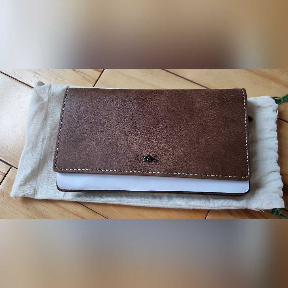 Brown Tribe Leather Clutch